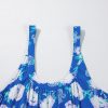 Women's Blue Floral Print Wide Leg Sleeveless Jumpsuit - Perfect for Summer Vacations - Image 11