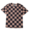 Women's Light French Beige Checkmate Boyfriend Casual Tee - Stylish Checker Pattern - Image 14