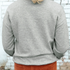 Women's Gray Halloween Ghost Print Crewneck Drop Shoulder Sweatshirt - Image 4
