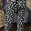 Women's Plus Size Leopard Print Wide Leg Pants with Pockets - Image 9