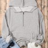 Women's Light Grey Oversized Hoodie with Kangaroo Pocket - Image 6