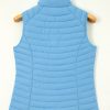 Women's Sky Blue Plush Collared Quilted Zipped Puffer Vest for Winter Style - Image 15