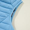 Women's Sky Blue Plush Collared Quilted Zipped Puffer Vest for Winter Style - Image 19