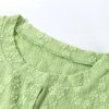 Women's Light Green Textured Crew Neck Blouse with Side Split Detail - Image 10