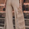 Women's Smoke Gray Boho Lace Patchwork High Waist Wide Leg Pants - Image 2