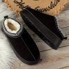 Women's Black Contrast Print Suede Plush Lined Snow Boots for Winter - Image 7