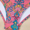 Women's Blue Geometric Print Hollow Out Knotted Waist One Piece Swimsuit - Image 18