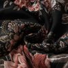 Women's Black Floral Print Criss Cross V Neck Balloon Sleeve Blouse - Image 10