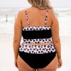 Plus Size Women's Black 2-Piece Leopard Patchwork High Waisted Swimsuit - Image 11