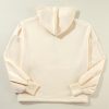 Women's Beige Fleece Lined Half Zip Pullover Hoodie - Image 10