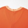 Women's Russet Orange Two-Tone Short Sleeve V Neck Loose Romper with Patched Pockets - Image 11