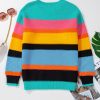 Women's Yellow Colorblock Mixed Textured Drop Shoulder Sweater for Casual Fall Style - Image 8