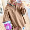 Women's Oversized Floral Dune Flower Patchwork Raglan Sleeve Top - Image 8