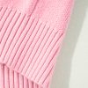 Women's Pink Plaid Pattern Knitted Drop Shoulder Sweater - Cozy and Stylish - Image 12