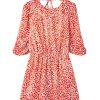 Elegant Tomato Red Leopard Print Long Sleeve Mini Dress with Hollowed Back - Image 14