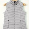 Women's Silvery Plush Collared Quilted Zipped Puffer Vest for Casual Layering - Image 10