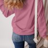 Women's Meadow Mauve Solid Fleece Lined Drop Shoulder Sweatshirt - Image 3