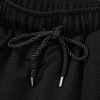 Women's Black Textured Quarter Zip Top and Drawstring High Waist Shorts Set - Image 16