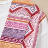 Women's White Western Aztec Print Patchwork Ruffled Tunic Long Sleeve Babydoll Top - Image 8