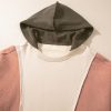 Women's Oversized Beige Color Block Patchwork High-Low Hoodie - Image 8