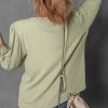 Women's Laurel Green Textured Half Sleeve Blouse - Stylish Round Neck Top for Daily Wear - Image 2