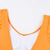 Women's Vitality Orange Color Block Ruffled Backless One Piece Swimsuit - Image 9