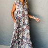 Women's Sky Blue Floral Sleeveless Wide Leg Jumpsuit with Pockets - Image 5