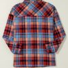 Women's Red Plus Size Plaid Print Buttoned Shirt - Image 7