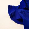 Women's Bluing Ruffled Short Sleeve V Neck Tiered Midi Dress - Elegant and Versatile - Image 11