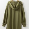 Women's Hooded Guacamole Green Side Split Kimono with Pocket - Image 10