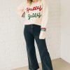 Women's Beige Tinsel Holly Jolly Graphic Sweater - Festive Christmas Knitwear - Image 10