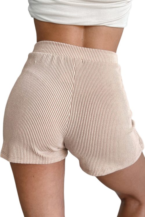 Women's Jet Stream Corded High Waist Wrap Skort - Chic and Textured Casual Shorts