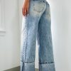 Women's Myosotis High Rise Button Zip Fly Medium Wash Jeans - Casual Wide Leg Denim - Image 2