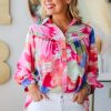 Women's Multicolour Abstract Printed Lantern Sleeve Blouse - Image 7