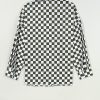 Women's Green Checkerboard Printed Drop Shoulder Casual Shirt - Image 4