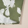 Chic Women's Green Floral Print Short Sleeve Blouse with Split Neck Design - Image 20