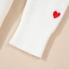 Women's White Heart Shape Drop Shoulder Round Neck Sweater - Festive and Casual - Image 12