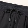 Women's Black High Waisted Drawstring 2-in-1 Color Block Bikini Shorts with Side Pocket - Image 18