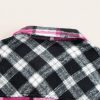 Women's Black Plaid Colorblock Loose Fit Shacket - Image 13