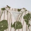 Women's Guacamole Green Floral Striped Puff Sleeve Dress with Contrast Piping - Image 7