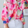 Women's Multicolour Abstract Printed Lantern Sleeve Blouse - Image 2