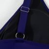 Plus Size Navy Blue Embroidered Trim Wrap Tie Knot High Waisted Bikini - Image 25