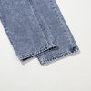 Women's Sail Blue Denim Bib Straight Leg Jumpsuit with Pockets - Image 16