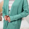 Women's Canton Solid Textured Open Front Cardigan with Pocket - Image 5