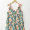 Women’s Sky Blue Floral Ricrac Trim V Neck Mini Tank Dress for Summer - Image 7