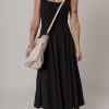 Women's Black Sleeveless Scoop Neck Flared Split Midi Dress - Elegant & Casual Summer Fashion - Image 11