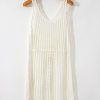 Women's White Crochet Fishnet Fringed Edge V Neck Beach Cover Up for Summer - Image 17