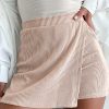 Women's Jet Stream Corded High Waist Wrap Skort - Chic and Textured Casual Shorts - Image 3