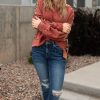 Plus Size Women's Redwood Burl Aztec Patchwork Drop Shoulder Sweatshirt - Image 15