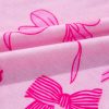 Women's Pink Bow Print Half Sleeve Shirt and Shorts Pajamas Set - Image 21